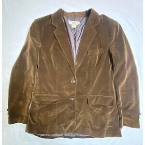 Vintage BJ BARRETT Brown Velour 2-Button Blazer - Women’s Sz 18 EUC